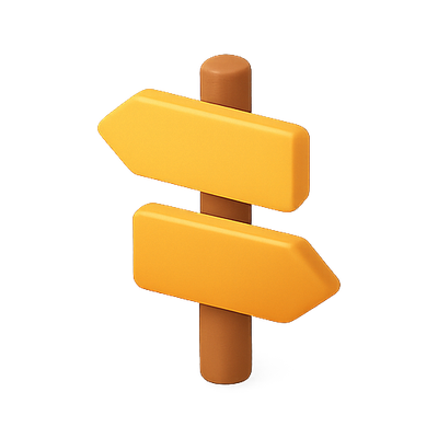 3D Directional Signpost Icon for Navigation