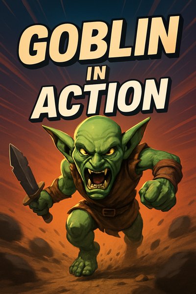 Dynamic Goblin Illustration in Action Scene