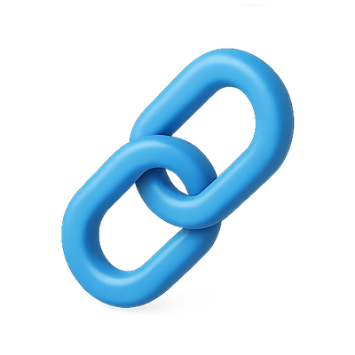 Stylized 3D Blue Chain Link Icon