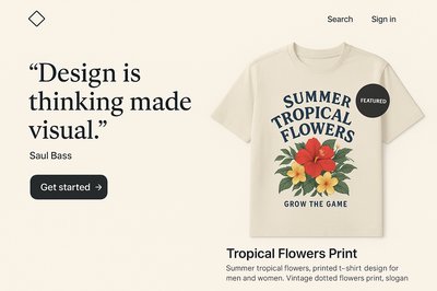 Tropical T-Shirt Design with Quote and Call to Action