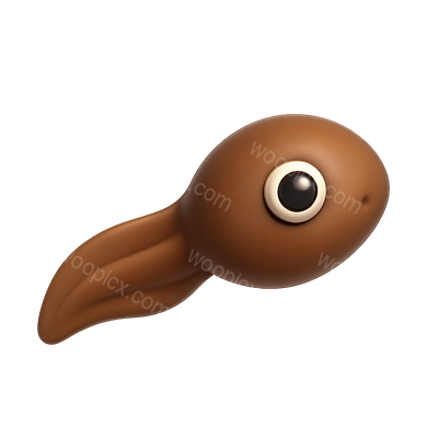 3D Tadpole Icon with Volumetric Design