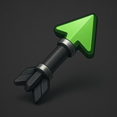 Stylish 3D Arrow Icon for Game Design