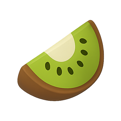 Stylized Green Kiwi Fruit Slice Illustration