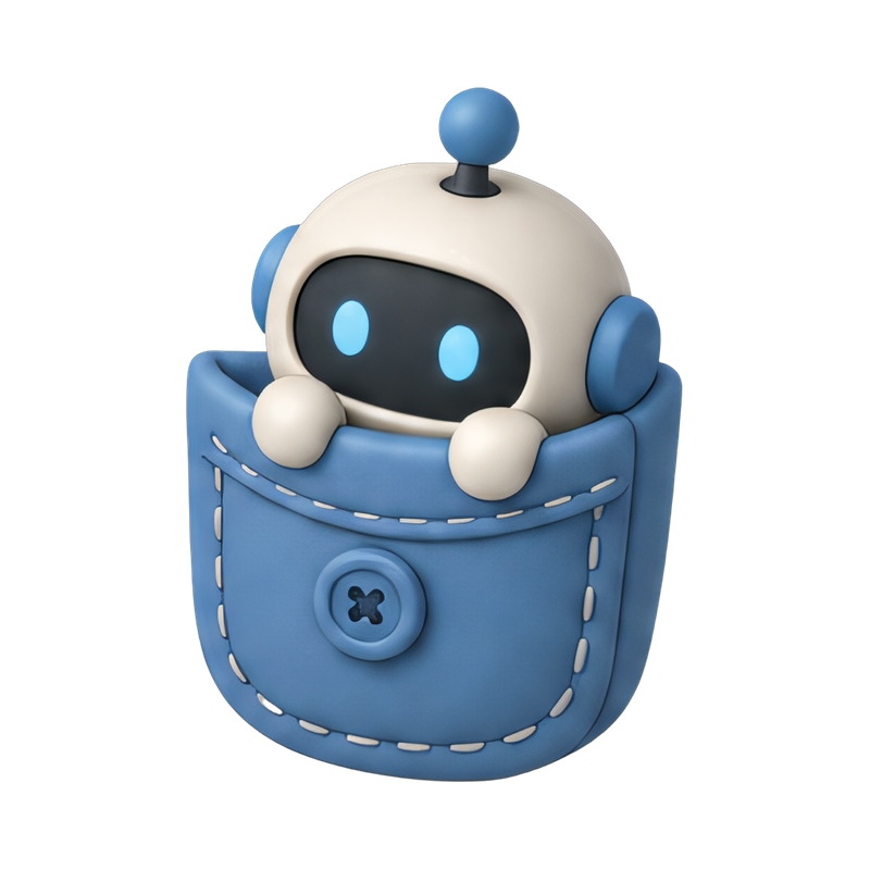 tiny robot peeking out