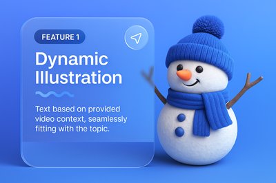 Charming Snowman with Blue Hat and Scarf on Blue Background