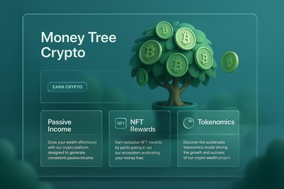 3D Money Tree Crypto Illustration with Features Overview