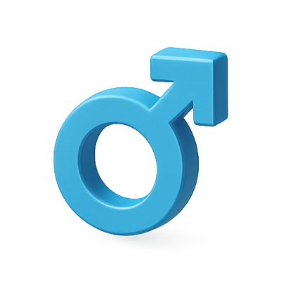 3D Blue Male Gender Symbol Icon
