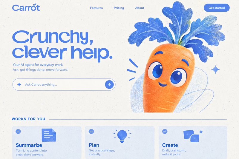 Engaging AI landing page design