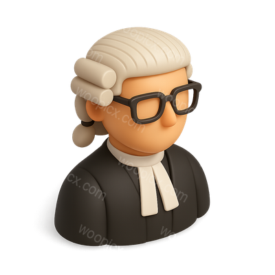 Stylized 3D Barrister Icon in Isometric View