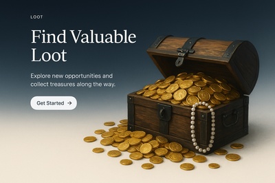 Stylish Loot Icon with Treasure Chest and Coins