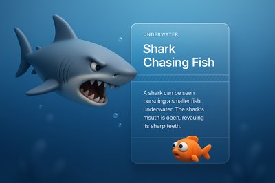 Shark Chasing Fish - Dynamic Underwater Scene