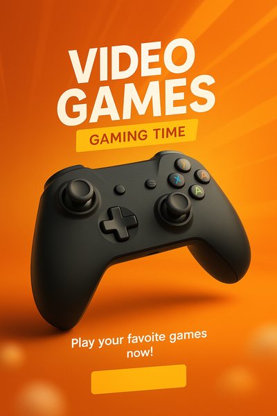 Dynamic Video Games Promotional Graphic Featuring Controller