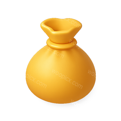 3D Illustration of a Yellow Money Bag Design