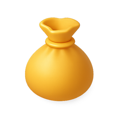3D Illustration of a Yellow Money Bag Design