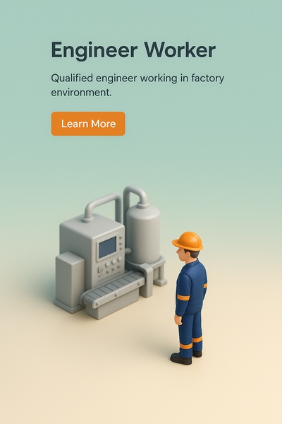 Professional Engineer in Factory Environment – 3D Scene Design