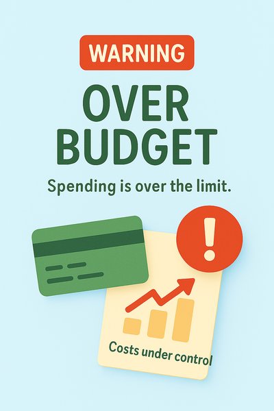 Financial Warning Graphic Highlighting Budget Overages