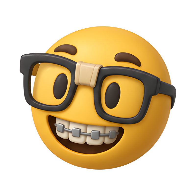 playful nerd with glasses