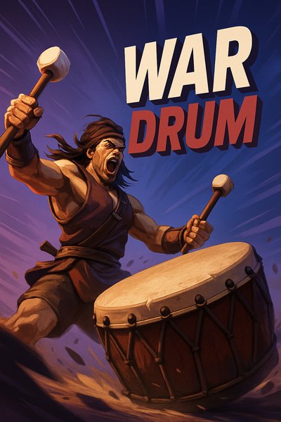 Dynamic War Drum Scene with Striking Visuals