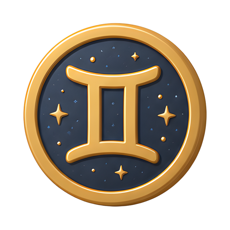Gemini zodiac twin medallion