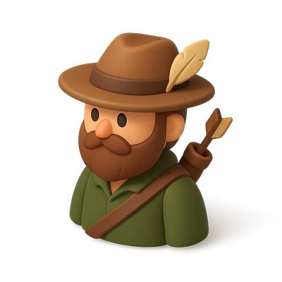 3D Icon of a Ranger Frontier Scout with Volumetric Effect