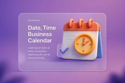 Modern 3D Web Page Design for Business Calendar