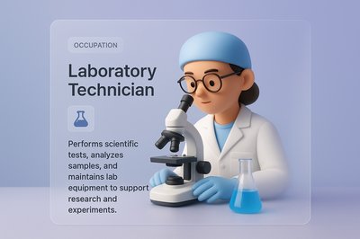Colorful 3D Laboratory Technician Illustration