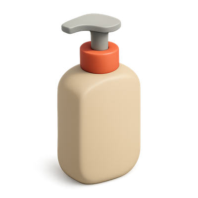 Stylish 3D Lotion Pump Icon Design for Skincare Products