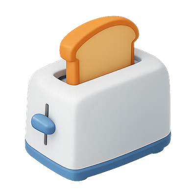 Modern Kitchen Toaster with Slice of Bread