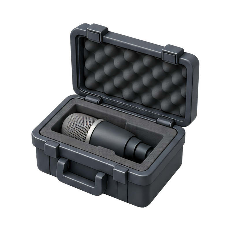 Foam-lined microphone case