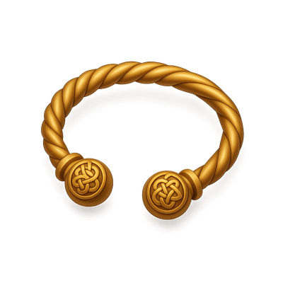 3D Celtic Torc Jewelry Icon with Isometric View