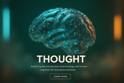 Futuristic Brain Composition with Neon Accents