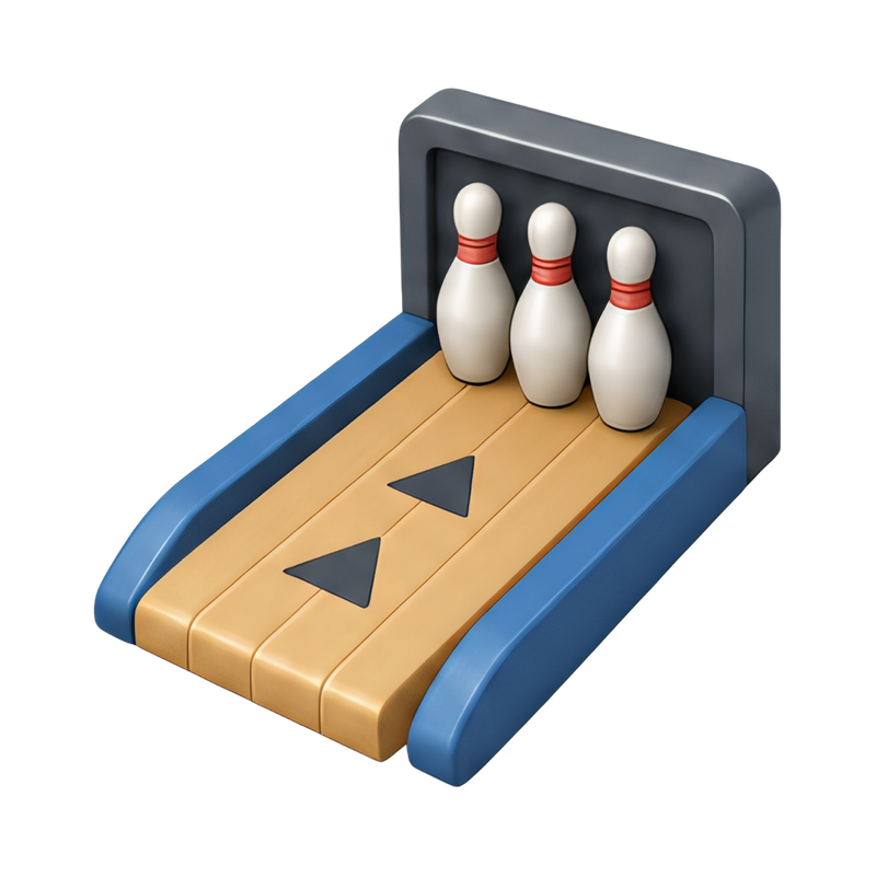 bowling lane with arrows