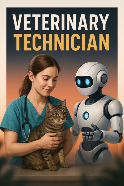 Veterinary Technician with AI Assistant - Engaging Visual Design