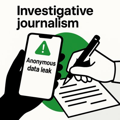 Illustration of Investigative Journalism Concept with Data Leak Theme