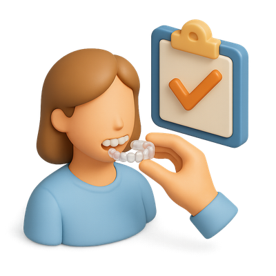 Invisalign Dental Check with 3D Icon Design