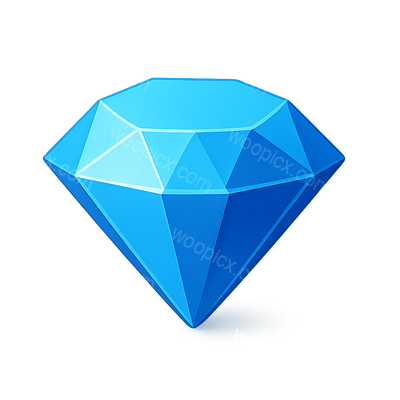 Stylized 3D Blue Diamond Icon Design