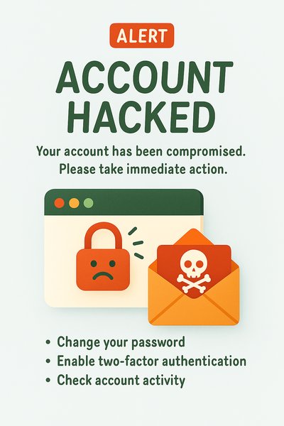 Security Alert Graphic for Hacked Accounts