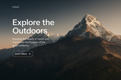 Stylish Web Page Design Featuring Mountain Landscape