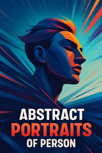 Dynamic Abstract Portrait with Bold Typography