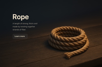 Detailed 3D Scene of a Rope with Text and Button