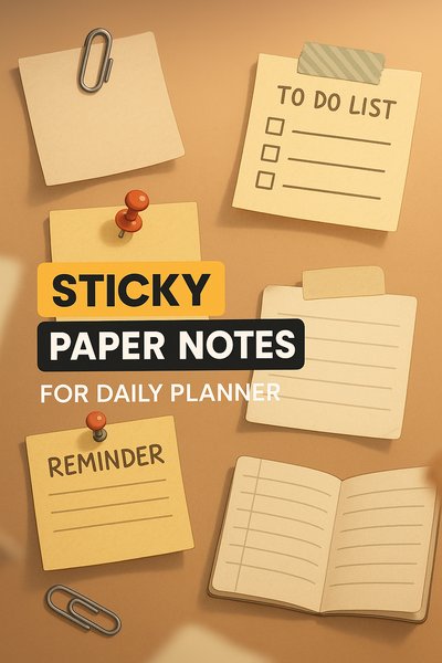 Creative Composition of Sticky Notes for Daily Planning