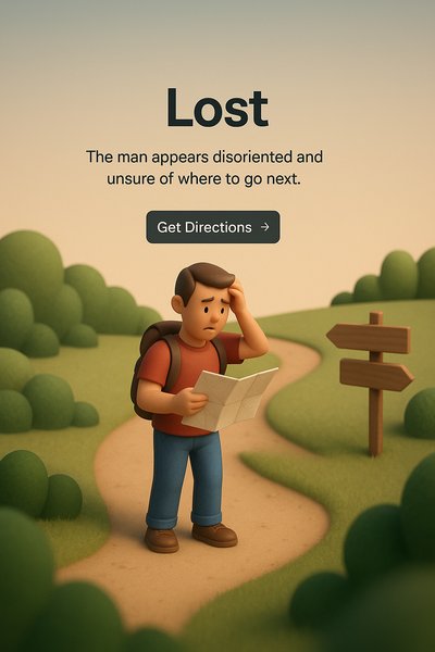 Lost in the Woods: A 3D Illustration of Disorientation