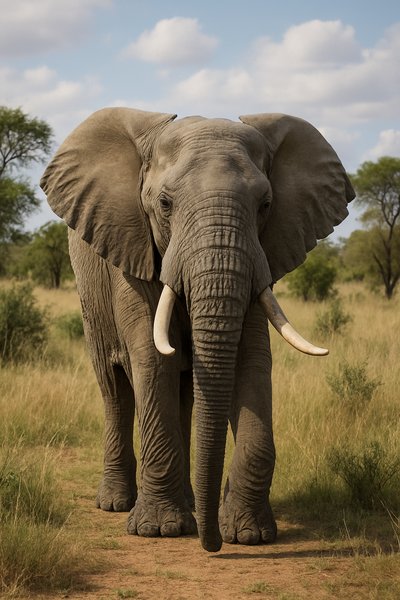 Majestic Elephant Walking in Natural Habitat