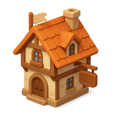 Charming Isometric Inn Icon for Travelers' Lodging