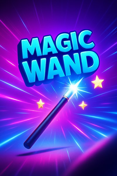 Vibrant Magic Wand with Neon Glow Effects