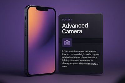 Elegant 3D Smartphone Design with Feature Block