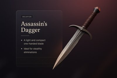 3D Design of an Assassin's Dagger with Integrated Text Block