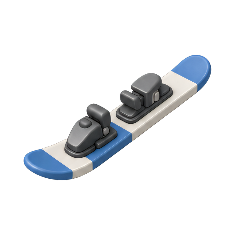Ski bindings on a pair of skis