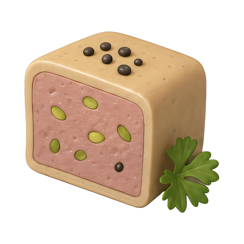 Delicious pate terrine on a plate