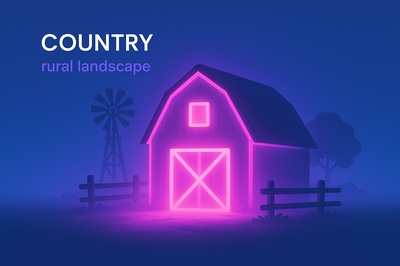 Fluorescent Harmony in a Country Landscape